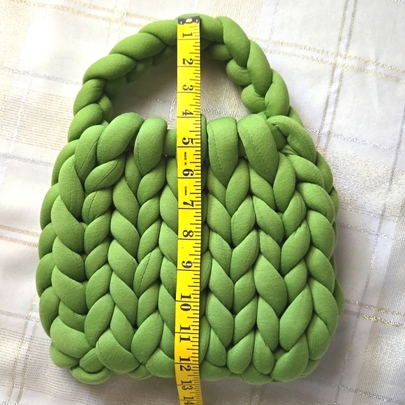 Green Chunky Cable Knit Bag - Picture 10 of 10